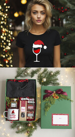 prezenty dla niej Zestawy z Koszulką  Prezent dla Niej Świąteczna Koszulka z napisem, pomysl na prezent dla mamy pod choinkę zestaw z koszulką , prezent na święta dla dziewczyny Koszulka T Shirt Damski w  Zestawie Prezentowy dla żony0