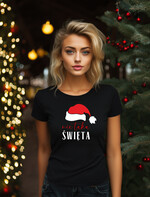prezenty dla niej Zestawy z Koszulką  Prezent dla Niej Świąteczna Koszulka z napisem, pomysl na prezent dla mamy pod choinkę zestaw z koszulką , prezent na święta dla dziewczyny Koszulka T Shirt Damski w  Zestawie Prezentowy dla żony1