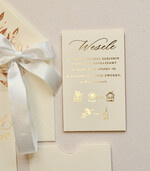 Zaproszenia ślubne z perełkami / tłoczeniem zaproszenia ślubne z perełkami w etui, minimalistyczne zaproszenie na ślub z perełki 5