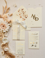 Zaproszenia ślubne z perełkami / tłoczeniem zaproszenia ślubne z perełkami w etui, minimalistyczne zaproszenie na ślub z perełki 13