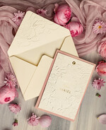 Zaproszenia ślubne z perełkami / tłoczeniem Eleganckie Zaproszenia Na Ślub, Nowoczesne Zaproszenia W Kolorze Różowym, Zaproszenia Ślubne Ze Złotymi Literami, Eleganckie Zaproszenia Ślubne z tłoczonymi kwiatami0