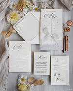 Zaproszenia ślubne z perełkami / tłoczeniem spersonalizowane zaproszenia na ślub0