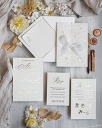 Zaproszenia ślubne z perełkami / tłoczeniem spersonalizowane zaproszenia na ślub1