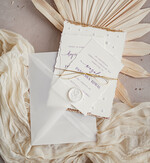 Zaproszenia ślubne z perełkami / tłoczeniem darte złocone zaproszenia ślubne z perełkami, minimalistyczne zaproszenie na ślub z perełkami i kalkową kopertą, rwane złocone zaproszenie na ślub cywilny perły3