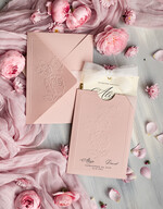 Zaproszenia ślubne z perełkami / tłoczeniem zaproszenia ślubne w kieszonce, eleganckie zaproszenia ślubne z jedwabną wstążką, tłoczone zaproszenia na ślub i wesele, tłoczone złote zaproszenie na ślub4