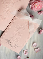 Zaproszenia ślubne z perełkami / tłoczeniem zaproszenia ślubne w kieszonce, eleganckie zaproszenia ślubne z jedwabną wstążką, tłoczone zaproszenia na ślub i wesele, tłoczone złote zaproszenie na ślub5