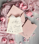 Zaproszenia ślubne z perełkami / tłoczeniem zaproszenia ślubne w kieszonce, eleganckie zaproszenia ślubne z jedwabną wstążką, tłoczone zaproszenia na ślub i wesele, tłoczone złote zaproszenie na ślub7