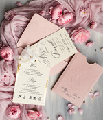 Zaproszenia ślubne z perełkami / tłoczeniem zaproszenia ślubne w kieszonce, eleganckie zaproszenia ślubne z jedwabną wstążką, tłoczone zaproszenia na ślub i wesele, tłoczone złote zaproszenie na ślub9