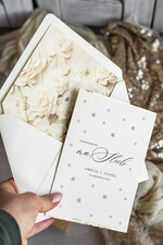 Zaproszenia ślubne z perełkami / tłoczeniem złocone zaproszenia ślubne z perełkami, minimalistyczne zaproszenie na ślub z perełkami, złote zaproszenie na ślub cywilny perły na zaproszeniach ślubnych11