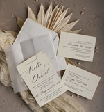 Zaproszenia ślubne z perełkami / tłoczeniem zaproszenia ślubne z perełkami, minimalistyczne zaproszenie na ślub z perełkami i kalką, rwane złocone zaproszenie na ślub cywilny perły9