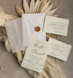 Zaproszenia ślubne z perełkami / tłoczeniem zaproszenia ślubne z perełkami, minimalistyczne zaproszenie na ślub z perełkami i kalką, rwane złocone zaproszenie na ślub cywilny perły3