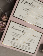 Zaproszenia ślubne z perełkami / tłoczeniem kopertowe złocone zaproszenia ślubne z perełkami, różowe peonie zaproszenie na ślub z perełkam, pudrowy róż złocone zaproszenie na ślub cywilny perły i piwonie6