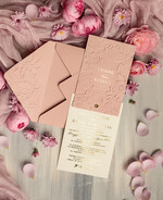 Zaproszenia ślubne z perełkami / tłoczeniem Eleganckie Zaproszenia Na Ślub, Nowoczesne Zaproszenia W Kolorze Różowym, Zaproszenia Ślubne Ze Złotymi Literami, Eleganckie Zaproszenia Ślubne z tłoczonymi kwiatami4