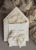 Zaproszenia ślubne z perełkami / tłoczeniem darte złocone zaproszenia ślubne z perełkami, różowe peonie zaproszenie na ślub z perełkam, rwane złocone zaproszenie na ślub cywilny perły i piwonie5