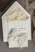 Zaproszenia ślubne z perełkami / tłoczeniem darte złocone zaproszenia ślubne z perełkami, różowe peonie zaproszenie na ślub z perełkam, rwane złocone zaproszenie na ślub cywilny perły i piwonie0