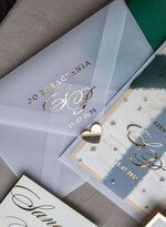 Zaproszenia ślubne z perełkami / tłoczeniem złote zaproszenia ślubne z perełkami, eleganckie zaproszenie na ślub w kalkowym etui,  złocone zaproszenie na ślub cywilny perły15