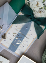 Zaproszenia ślubne z perełkami / tłoczeniem złote zaproszenia ślubne z perełkami, eleganckie zaproszenie na ślub w kalkowym etui,  złocone zaproszenie na ślub cywilny perły16