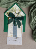 Zaproszenia ślubne z perełkami / tłoczeniem złote zaproszenia ślubne z perełkami, eleganckie zaproszenie na ślub w kalkowym etui,  złocone zaproszenie na ślub cywilny perły3