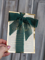 Zaproszenia ślubne z perełkami / tłoczeniem złote zaproszenia ślubne z perełkami, eleganckie zaproszenie na ślub w kalkowym etui,  złocone zaproszenie na ślub cywilny perły6