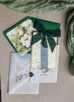 Zaproszenia ślubne z perełkami / tłoczeniem złote zaproszenia ślubne z perełkami, eleganckie zaproszenie na ślub w kalkowym etui,  złocone zaproszenie na ślub cywilny perły23