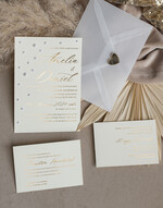 Zaproszenia ślubne z perełkami / tłoczeniem złocone zaproszenia ślubne z perełkami kalkowa koperta , minimalistyczne zaproszenie na ślub z perełkami i kalką, kalkowa koperta z perłami złocone zaproszenie na ślub cywilny perły12