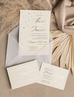 Zaproszenia ślubne z perełkami / tłoczeniem złocone zaproszenia ślubne z perełkami kalkowa koperta , minimalistyczne zaproszenie na ślub z perełkami i kalką, kalkowa koperta z perłami złocone zaproszenie na ślub cywilny perły18