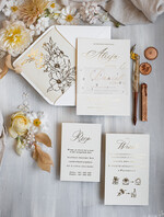 Zaproszenia ślubne z perełkami / tłoczeniem złocone zaproszenia ślubne z perełkami, minimalistyczne zaproszenie na ślub z perełkami i kalką, kalkowa obwoluta z perłami złocone zaproszenie na ślub cywilny3