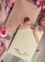 Zaproszenia ślubne z perełkami / tłoczeniem zaproszenia ślubne w kieszonce, eleganckie zaproszenia ślubne z jedwabną wstążką, tłoczone zaproszenia na ślub i wesele, tłoczone złote zaproszenie na ślub11