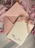 Zaproszenia ślubne z perełkami / tłoczeniem zaproszenia ślubne w kieszonce, eleganckie zaproszenia ślubne z jedwabną wstążką, tłoczone zaproszenia na ślub i wesele, tłoczone złote zaproszenie na ślub13