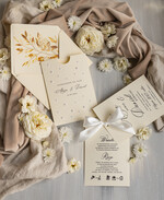 Zaproszenia ślubne z perełkami / tłoczeniem zaproszenia na ślub, nowoczesne zaproszenia ślubne z perełkami, zaproszenie na ślub w kieszonce, eleganckie zaproszenie ślubne ze wstążka 4