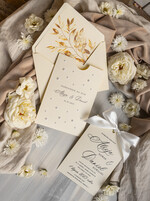 Zaproszenia ślubne z perełkami / tłoczeniem zaproszenia na ślub, nowoczesne zaproszenia ślubne z perełkami, zaproszenie na ślub w kieszonce, eleganckie zaproszenie ślubne ze wstążka 9