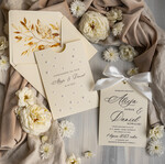 Zaproszenia ślubne z perełkami / tłoczeniem zaproszenia na ślub, nowoczesne zaproszenia ślubne z perełkami, zaproszenie na ślub w kieszonce, eleganckie zaproszenie ślubne ze wstążka 10