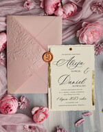 Zaproszenia ślubne z perełkami / tłoczeniem eleganckie ślubne zaproszenia, oryginalne zaproszenia ślubne, tłoczone zaproszenia ślubne z płatkami złota , zaproszenia na ślub z tłoczonymi kwiatami2