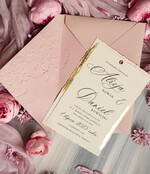 Zaproszenia ślubne z perełkami / tłoczeniem eleganckie ślubne zaproszenia, oryginalne zaproszenia ślubne, tłoczone zaproszenia ślubne z płatkami złota , zaproszenia na ślub z tłoczonymi kwiatami5