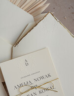 Zaproszenia ślubne z perełkami / tłoczeniem zaproszenia ślubne z tłoczeniem, minimalistyczne zaproszenie na ślub złocone, suchy przetłok złocone zaproszenie na ślub cywilny perły4