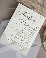 Zaproszenia ślubne z perełkami / tłoczeniem zaproszenia ślubne z perełkami, minimalistyczne zaproszenie na ślub z perełkami i kalką, rwane złocone zaproszenie na ślub cywilny perły1