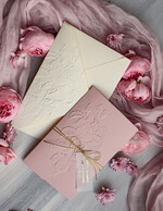 Zaproszenia ślubne z perełkami / tłoczeniem eleganckie ślubne zaproszenia, oryginalne zaproszenia ślubne, złote tłoczone zaproszenia ślubne, zaproszenia na ślub z tłoczonymi kwiatami 6