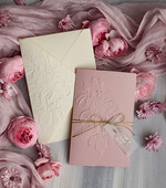 Zaproszenia ślubne z perełkami / tłoczeniem eleganckie ślubne zaproszenia, oryginalne zaproszenia ślubne, złote tłoczone zaproszenia ślubne, zaproszenia na ślub z tłoczonymi kwiatami 13