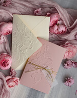 Zaproszenia ślubne z perełkami / tłoczeniem eleganckie ślubne zaproszenia, oryginalne zaproszenia ślubne, złote tłoczone zaproszenia ślubne, zaproszenia na ślub z tłoczonymi kwiatami 14