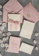 Zaproszenia ślubne z perełkami / tłoczeniem oryginalne zaproszenia ślubne, złote tłoczone zaproszenia ślubne, zaproszenia na ślub z tłoczonymi kwiatami, darte zaproszenie ślubne2