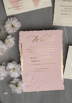 Zaproszenia ślubne z perełkami / tłoczeniem oryginalne zaproszenia ślubne, złote tłoczone zaproszenia ślubne, zaproszenia na ślub z tłoczonymi kwiatami, darte zaproszenie ślubne10