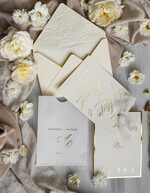 Zaproszenia ślubne z perełkami / tłoczeniem zaproszenia ślubne w kieszonce, eleganckie zaproszenia ślubne z jedwabną wstążką, tłoczone zaproszenia na ślub i wesele, tłoczone złote zaproszenie na ślub7