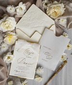 Zaproszenia ślubne z perełkami / tłoczeniem zaproszenia ślubne w kieszonce, eleganckie zaproszenia ślubne z jedwabną wstążką, tłoczone zaproszenia na ślub i wesele, tłoczone złote zaproszenie na ślub1