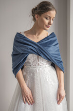 Panna Młoda Bolerka bolerka, narzutki, sweterki Bolerko Ślubne Welurowe - Etola Ślubna z Rękawkami - Narzutka z weluru2