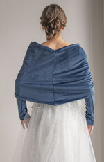 Panna Młoda Bolerka bolerka, narzutki, sweterki Bolerko Ślubne Welurowe - Etola Ślubna z Rękawkami - Narzutka z weluru7