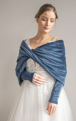 Panna Młoda Bolerka bolerka, narzutki, sweterki Bolerko Ślubne Welurowe - Etola Ślubna z Rękawkami - Narzutka z weluru1
