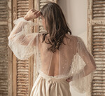 Panna Młoda Bolerka bolerka, narzutki, sweterki bolerko na letni ślub, bolerko z perełkami dla Panny Młodej, bolerko do sukni ślubnej w kolorze ecru, bolerko z szerokimi rękawami11