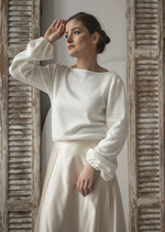 Panna Młoda Bolerka bolerka, narzutki, sweterki ślubne bolerko dla Panny Młodej, sweterkowe bolerko do sukni ślubnej, bolerko z dzianiny w kolorze ecru, ślubne bolerko sweterek7