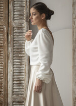 Panna Młoda Bolerka bolerka, narzutki, sweterki ślubne bolerko dla Panny Młodej, sweterkowe bolerko do sukni ślubnej, bolerko z dzianiny w kolorze ecru, ślubne bolerko sweterek3