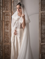 Panna Młoda Bolerka bolerka, narzutki, sweterki szyfonowy płaszcz ślubny, cienki płaszcz ślubny, narzutka ślubna ecru, płaszcz do sukni ślubnej3